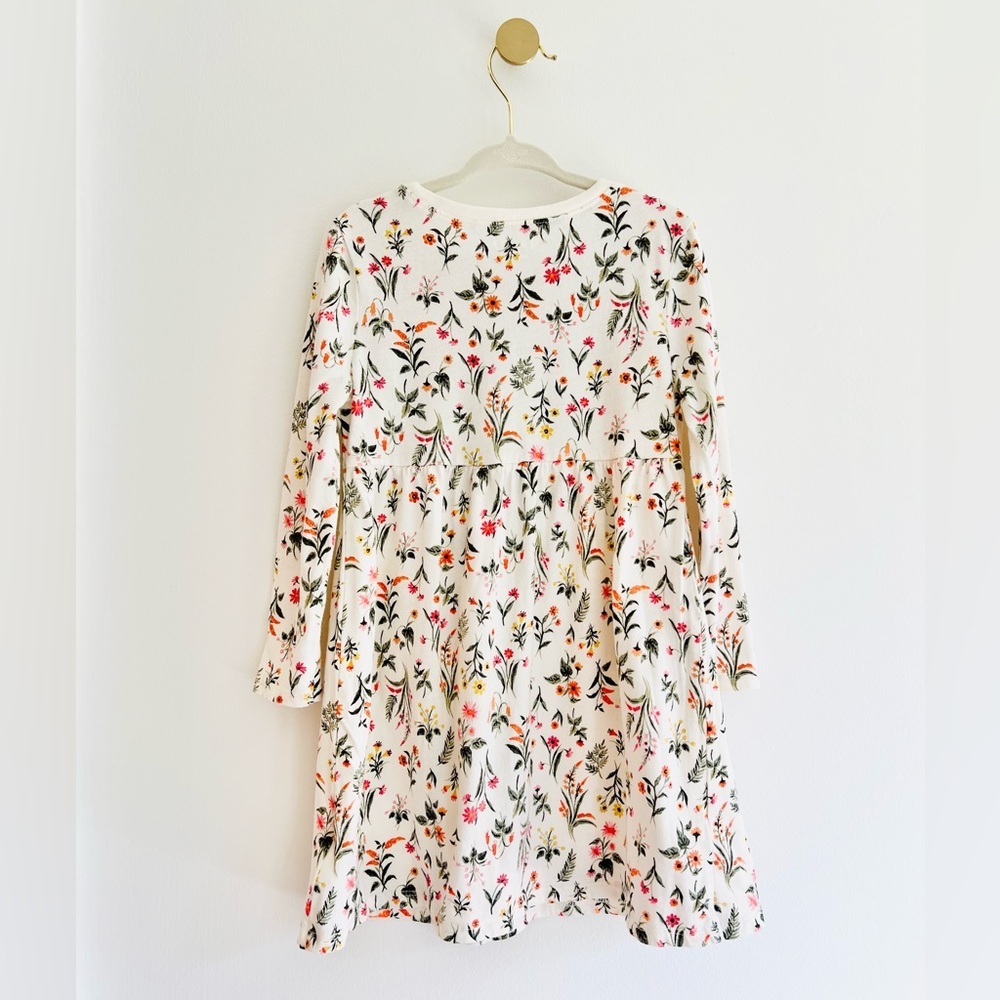 Old Navy Fit&Flare Kids Floral Jersey Dress Cream & Multicolor Girls 4T - Picture 2 of 3